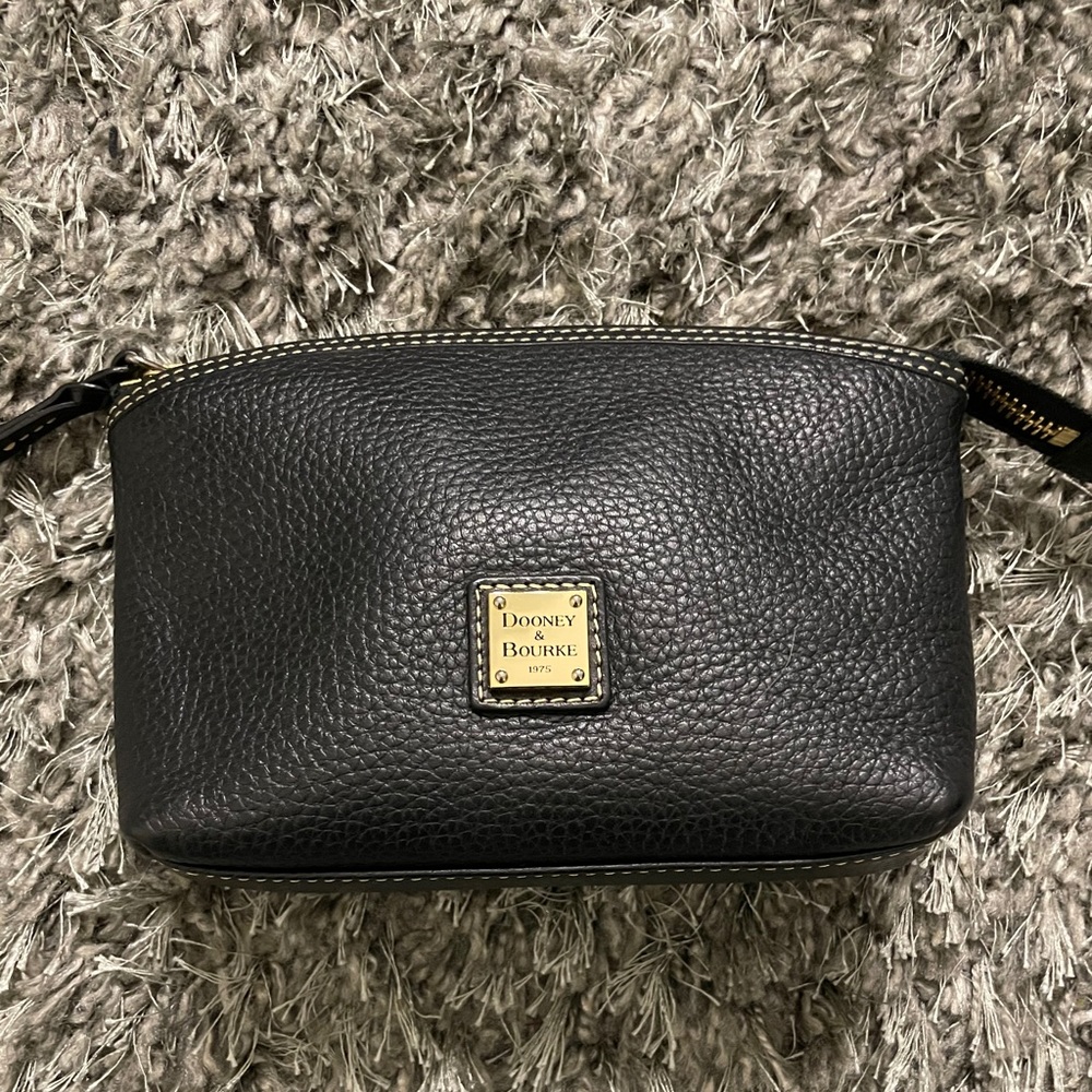 Dooney & Bourke Black Pebble Leather Makeup Bag